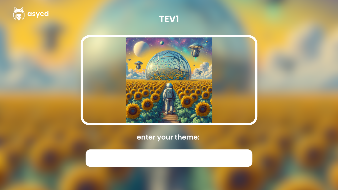 TEV1 — theme in, image out.